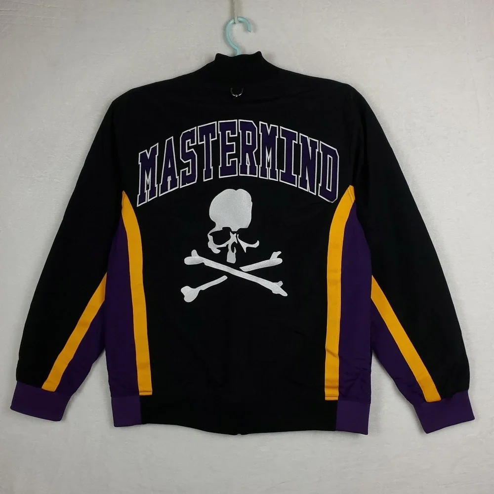 Mastermind World Mitchell &‎ Ness Large Warm Up Jacket Black Purple Yellow New